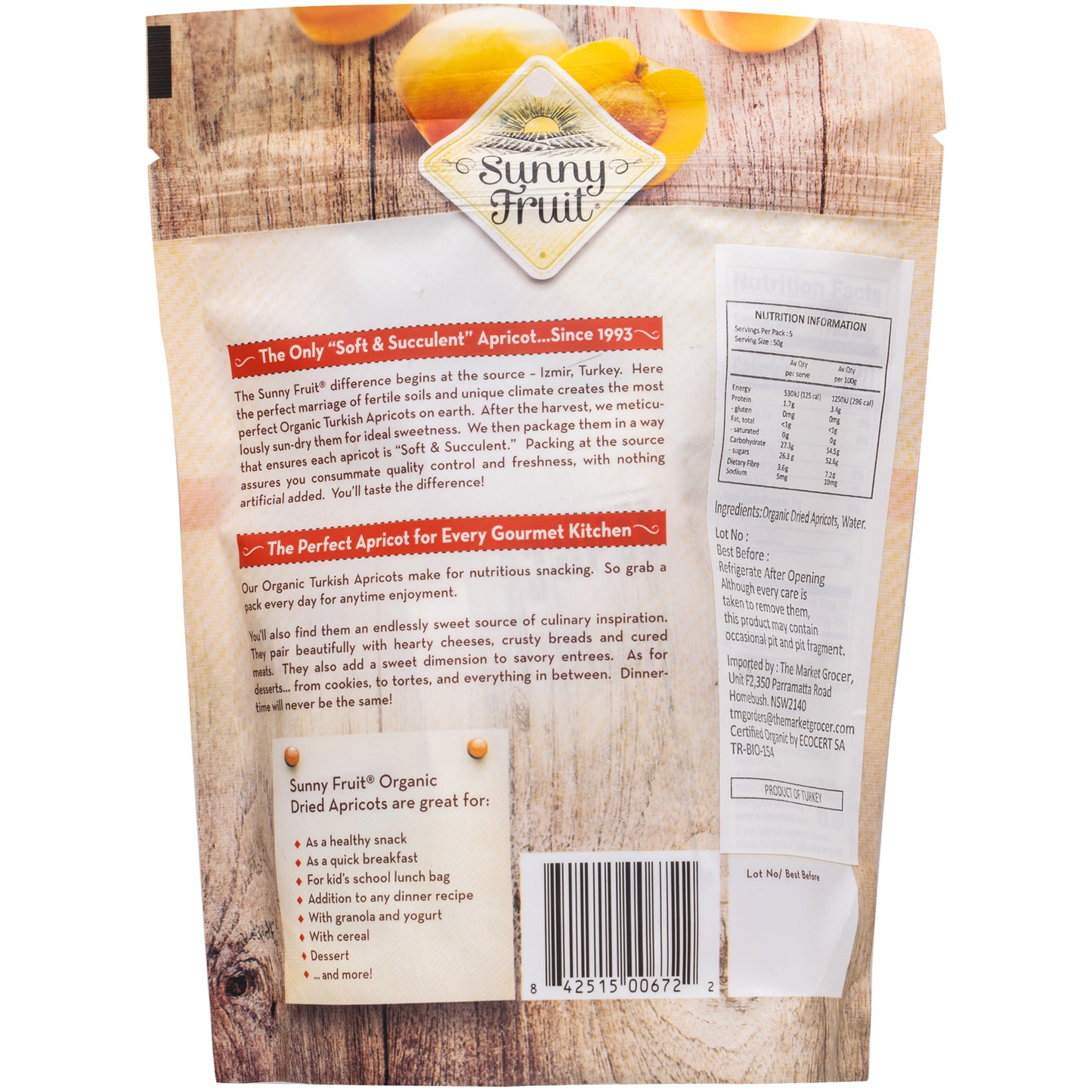 Sunny Fruit Organic Dried Turkish Apricots | Harris farm Online