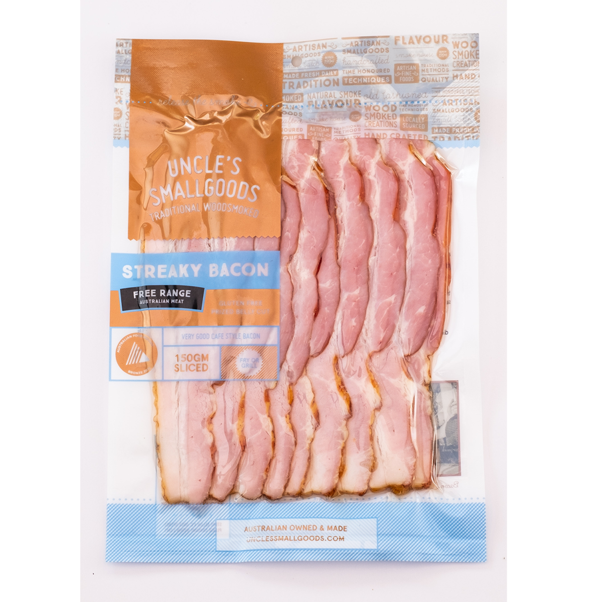 Uncle's Smallgoods Streaky Bacon 150g