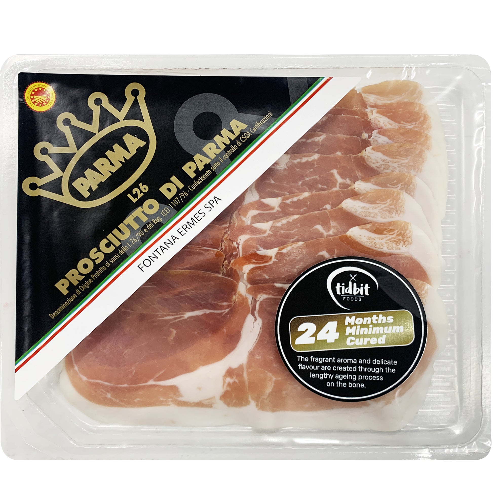 Tidbit Foods Prosciutto Di Parma 24 months Minimum Cured | Harris Farm Online