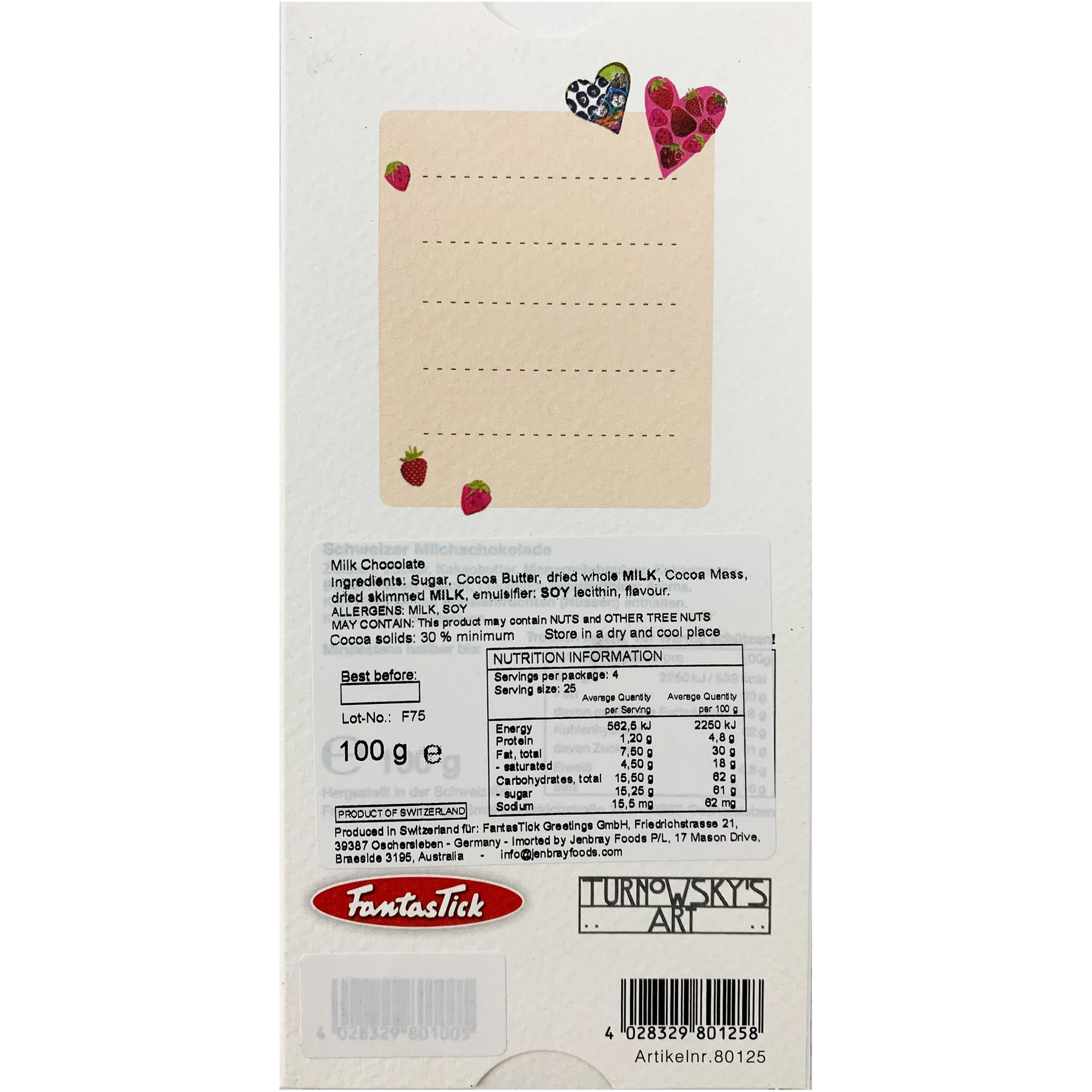 Fantastick Chocolate Milk Hearts Print | Harris Farm Online