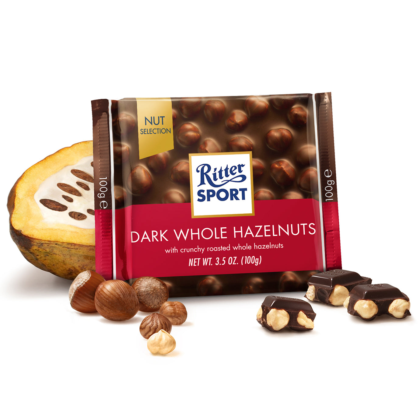 Ritter Sport Dark Whole Hazelnuts 100g