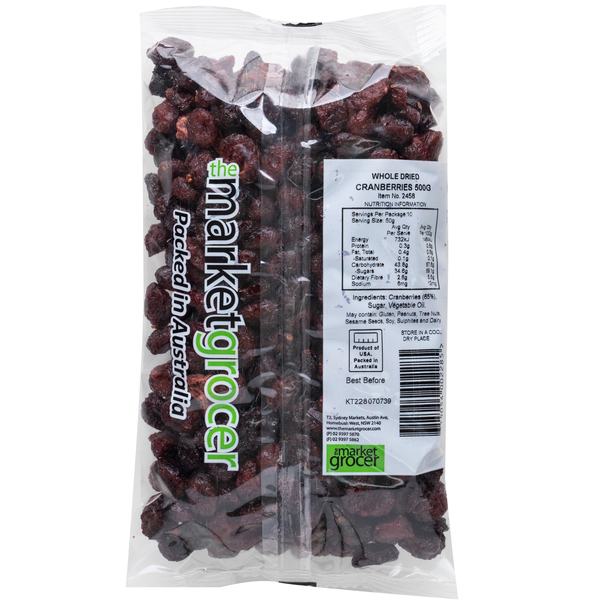 The Market Grocer Whole Dried Cranberries | Harris Farm Online