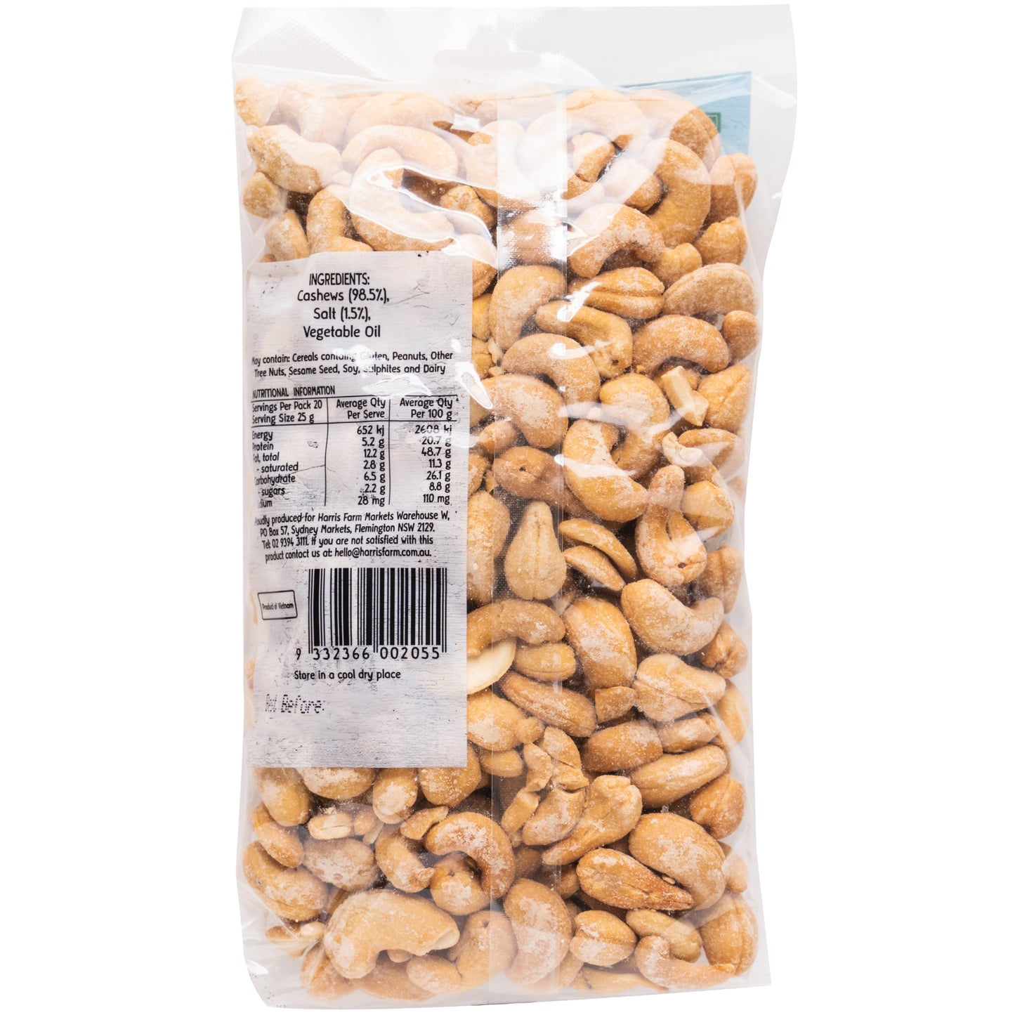 Harris Farm Cashews Roasted and Salted 500g