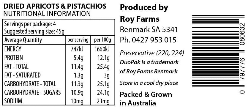 Roy Farms -  Dried Apricots and Pistachios | Harris Farm Online