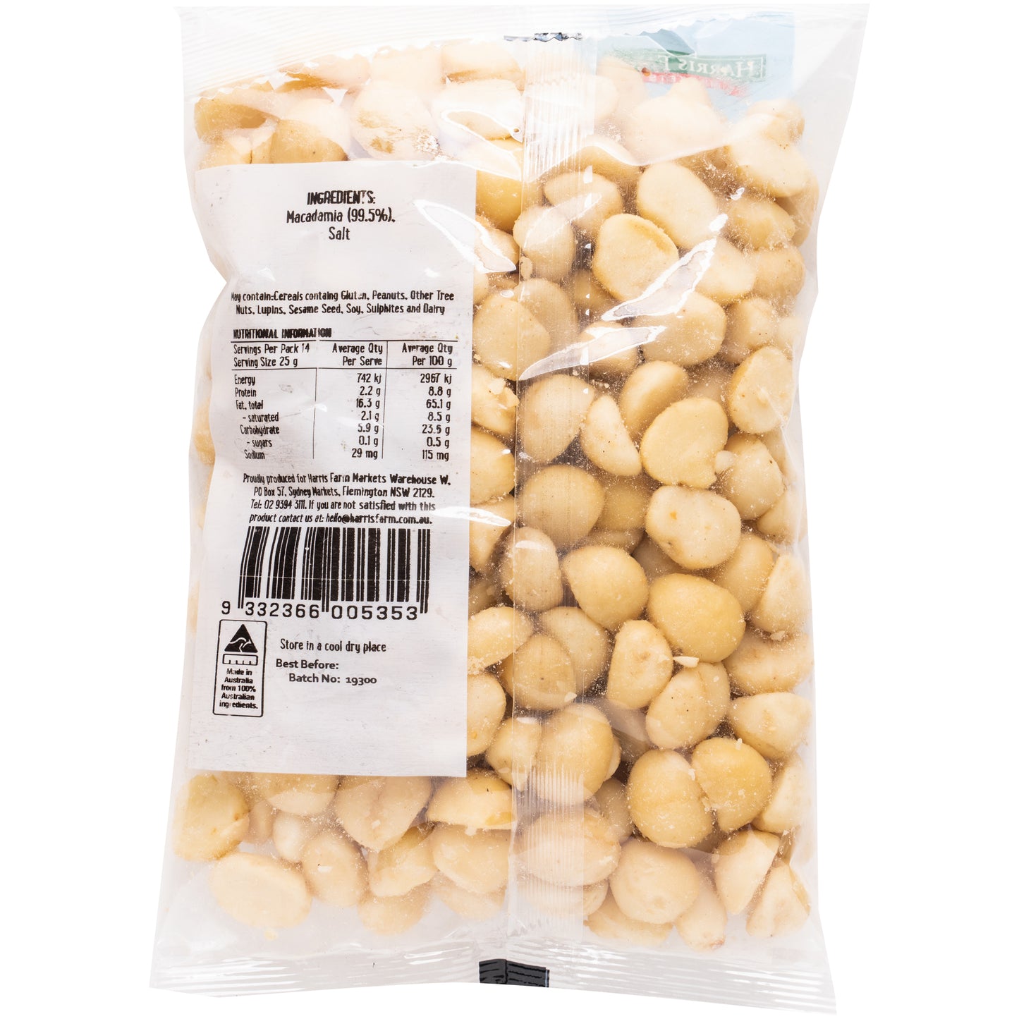 Harris Farm Macadamias Dry Roasted 350g