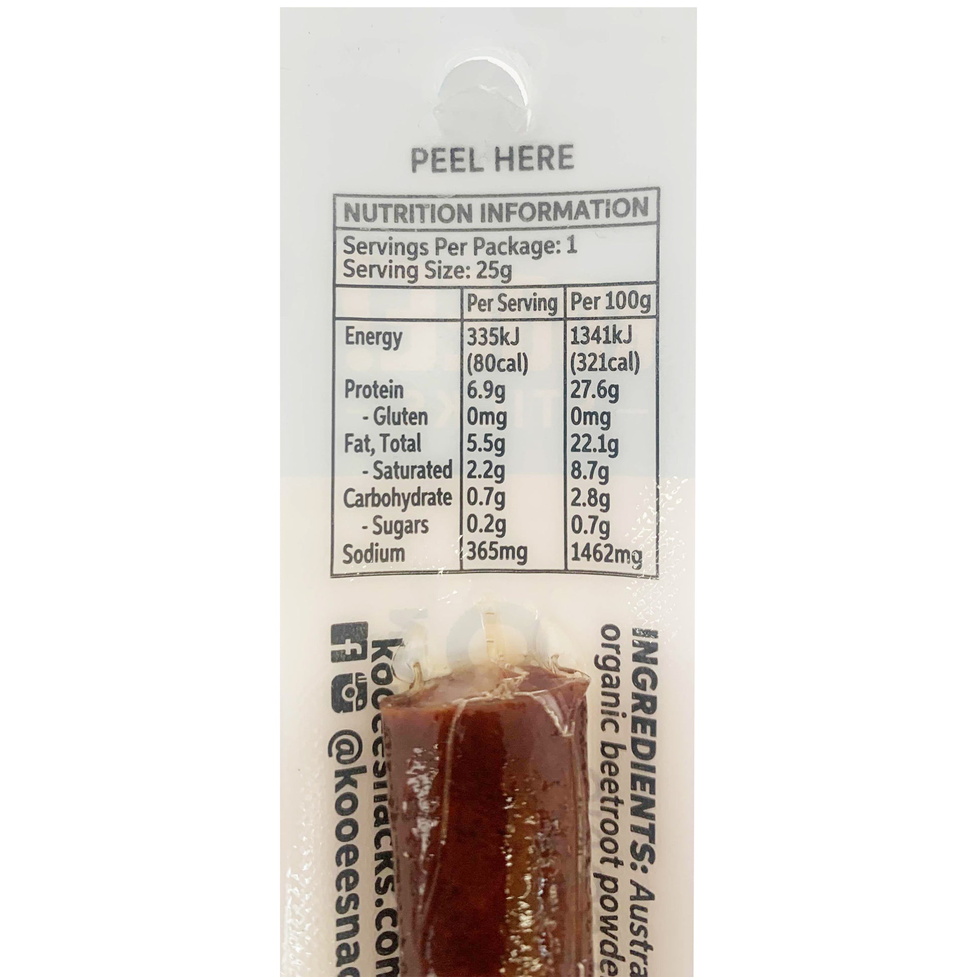 Kooee Organic Grass Fed Beef Stick Sea Salt | Harris Farm Online