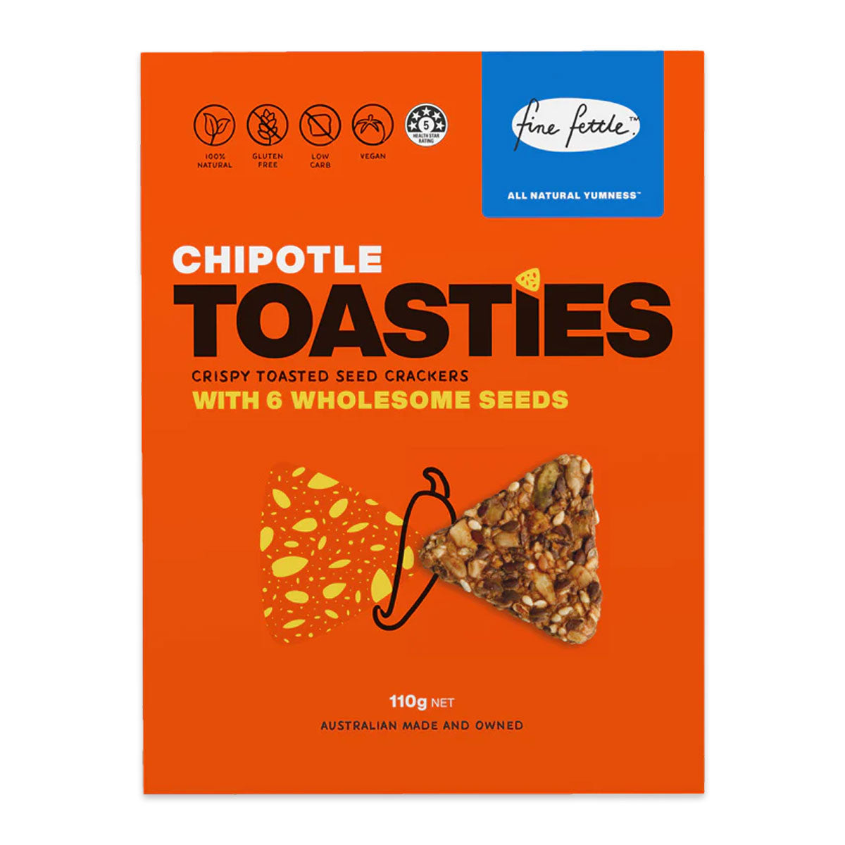 Fine Fettle Chipotle Toasties 110g | Harris Farm Online