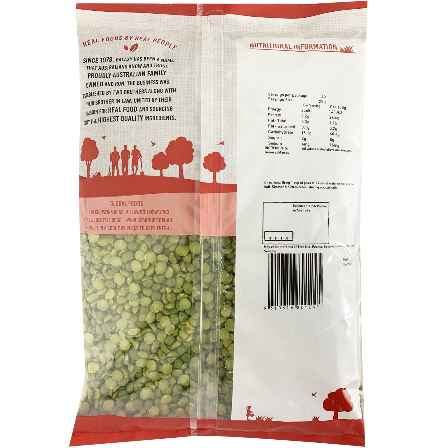 Galaxy Green Split Peas | Harris Farm Online