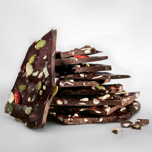 Belvas Belgian Thins Organic Dark Chocolate 60% Quinoa, Goji, Almonds and Sunflower | Harris Farm Online