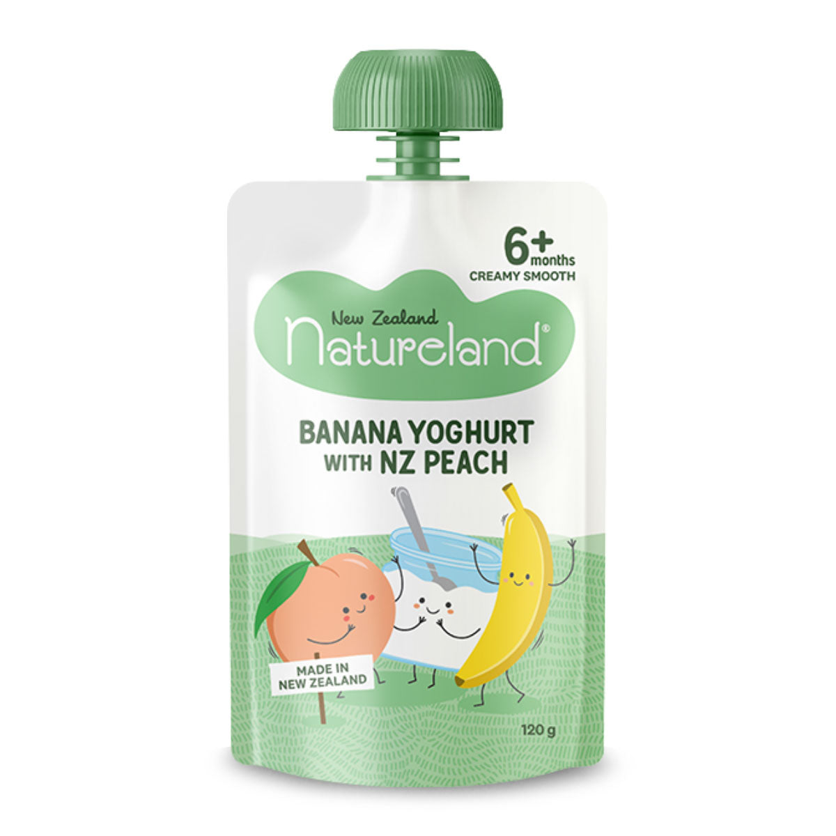 Natureland Yoghurt Banana with NZ Peach 120g | Harris Farm Online