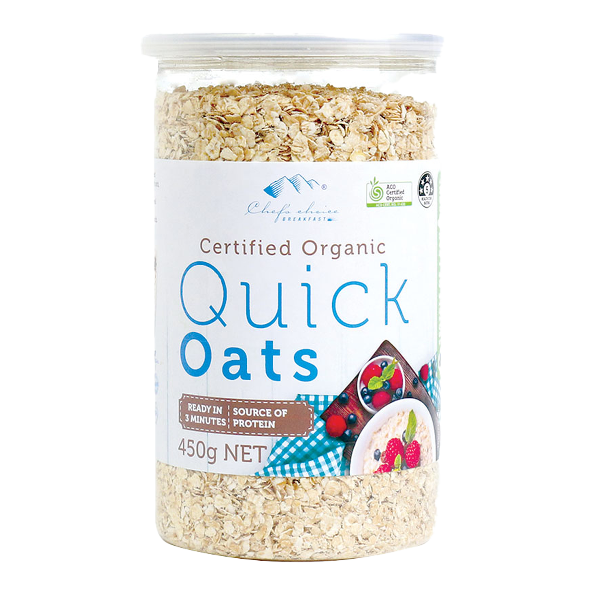 Chef's Choice Organic Rolled Oats 450g