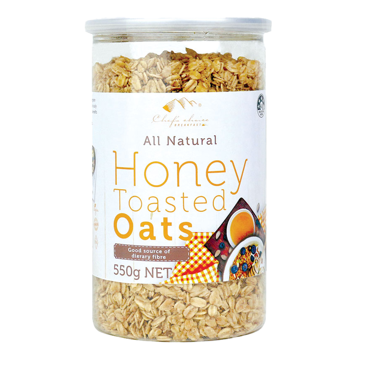 Chef's Choice All Natural Honey Toasted Oats 550g