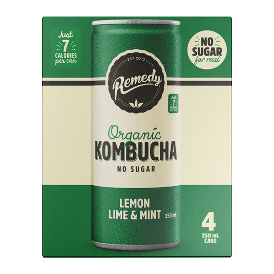 Remedy Organic Kombucha Lemon, Lime and Mint 4 x 250ml