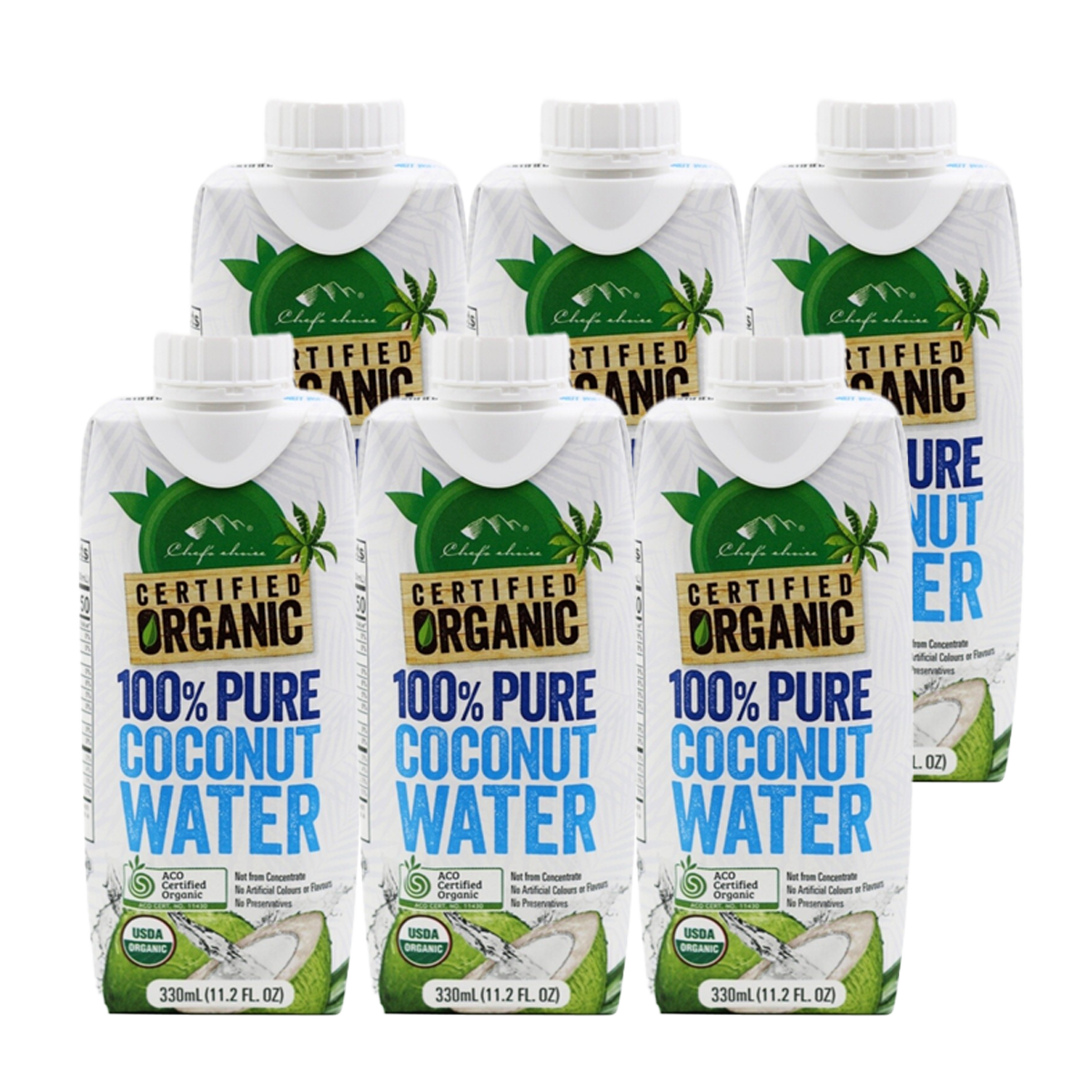 Chefs Choice Organic Coconut Water 6x330ml