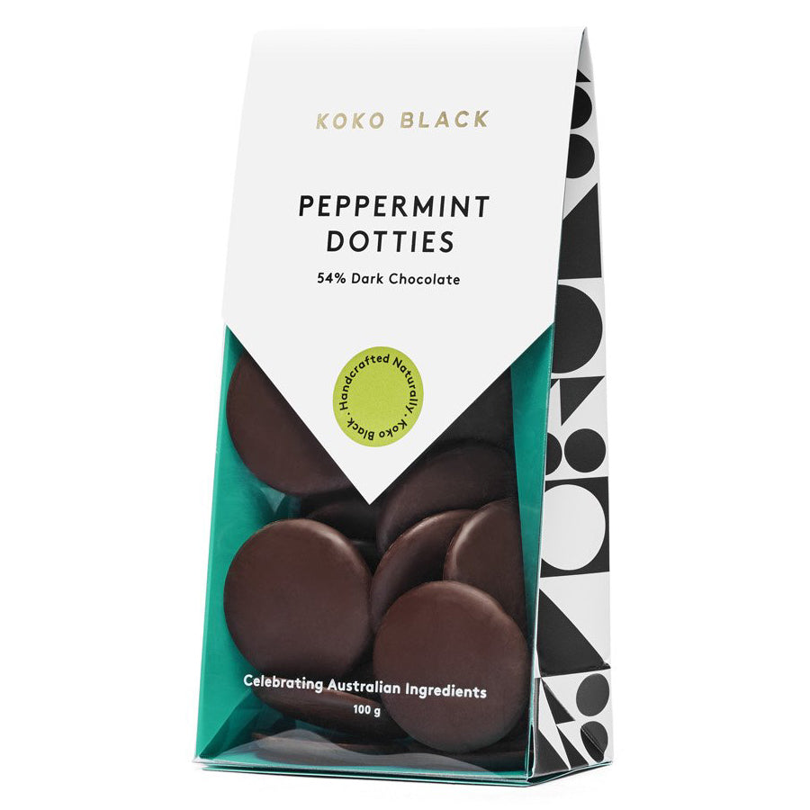 Koko Black Dark Chocolate Peppermint Dotties | Harris Farm Online