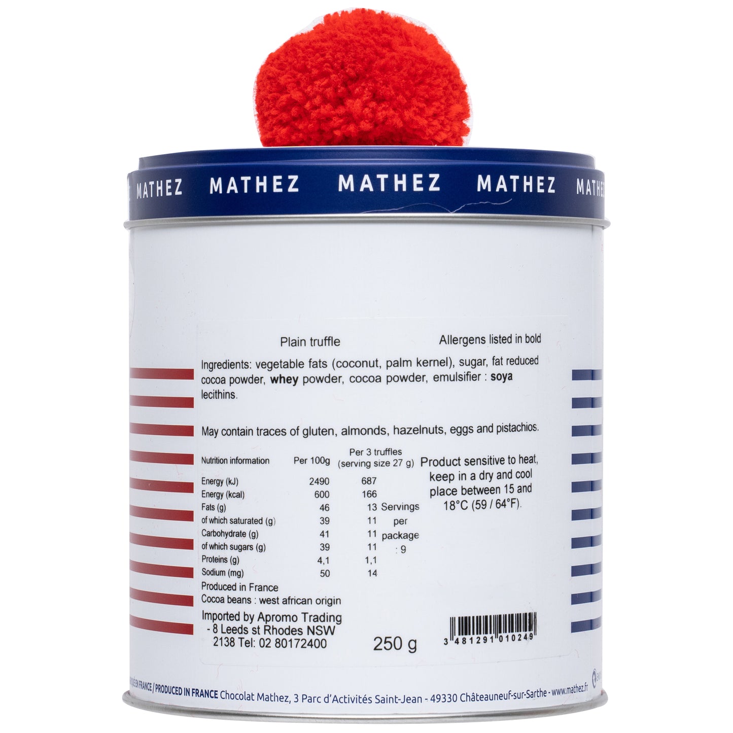 Chocolate Mathez French Cacao Truffles Navy Tin | Harris Farm Online