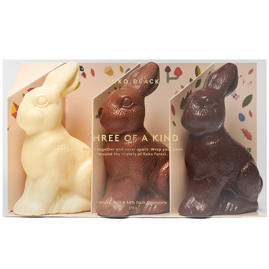 Koko Black Three of a Kind Chocolate Bunnies | Harris Farm Online