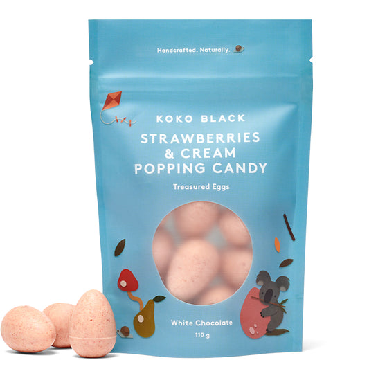 Koko Black Strawberries and Cream White Chocolate Eggs | Harris Farm Online