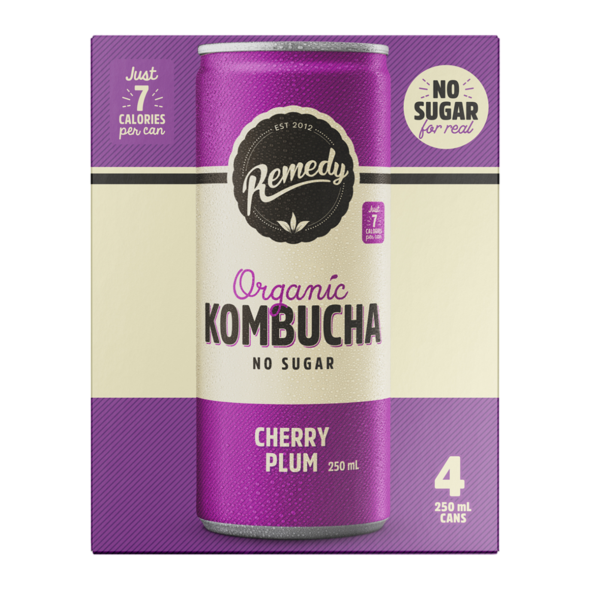 Remedy Organic Kombucha Cherry Plum 4 x 250ml