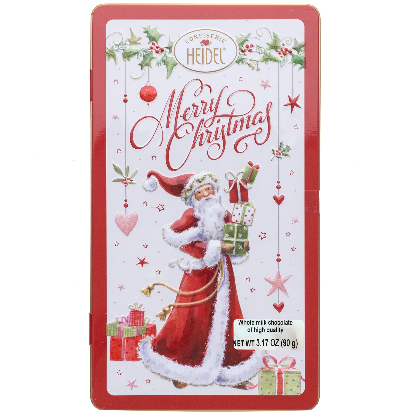 Confiserie Heidel Milk Chocolate White Merry Christmas Tin | Harris Farm Online