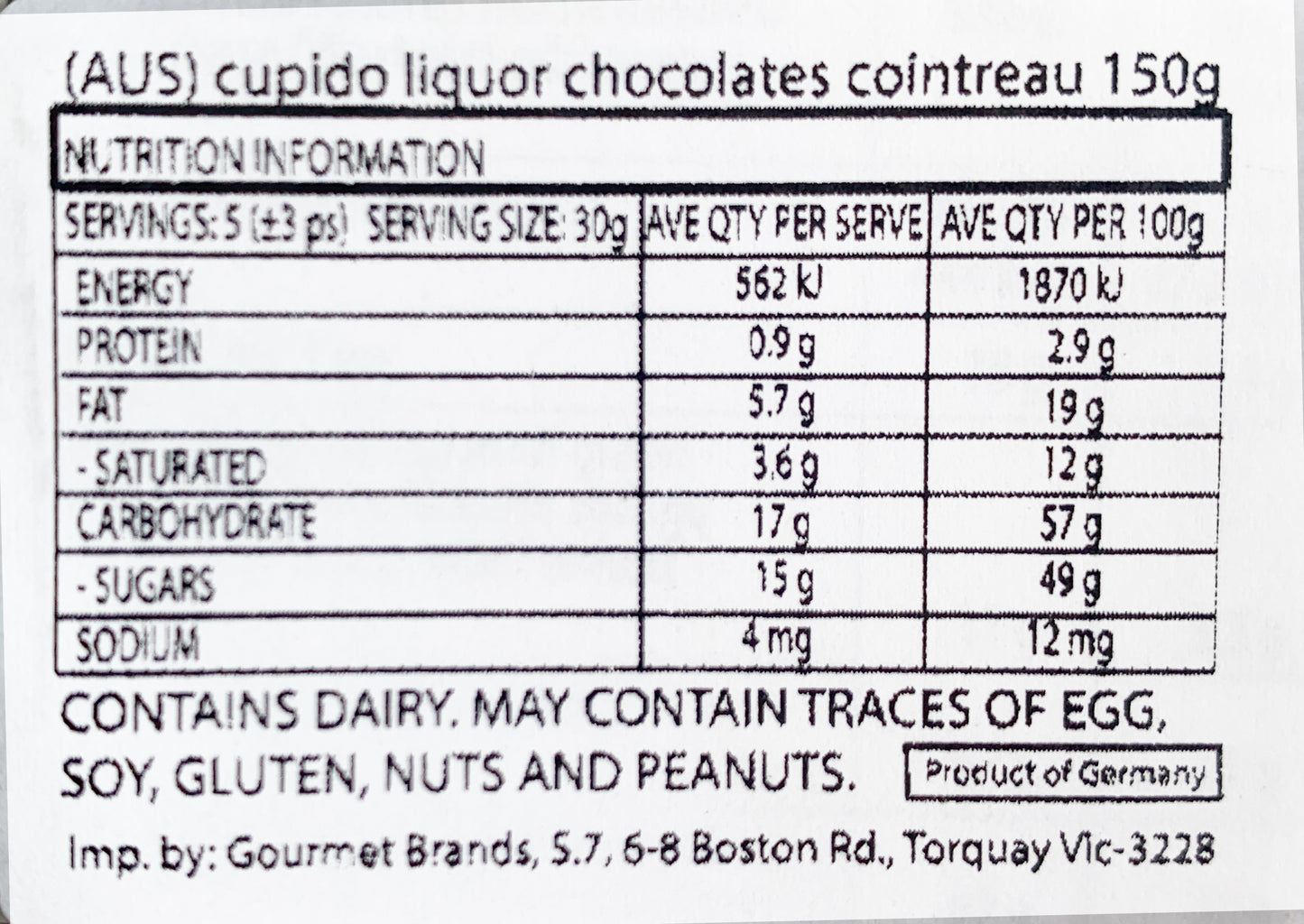 Cupido Liquor Chocolates Cointreau | Harris Farm Online