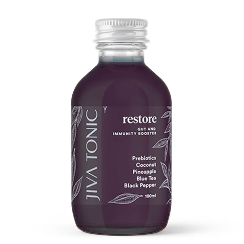 Jiva Tonic Restore Prebiotics, Coconut, Pineapple, Blue Tea and Black Pepper | Harris Farm Online