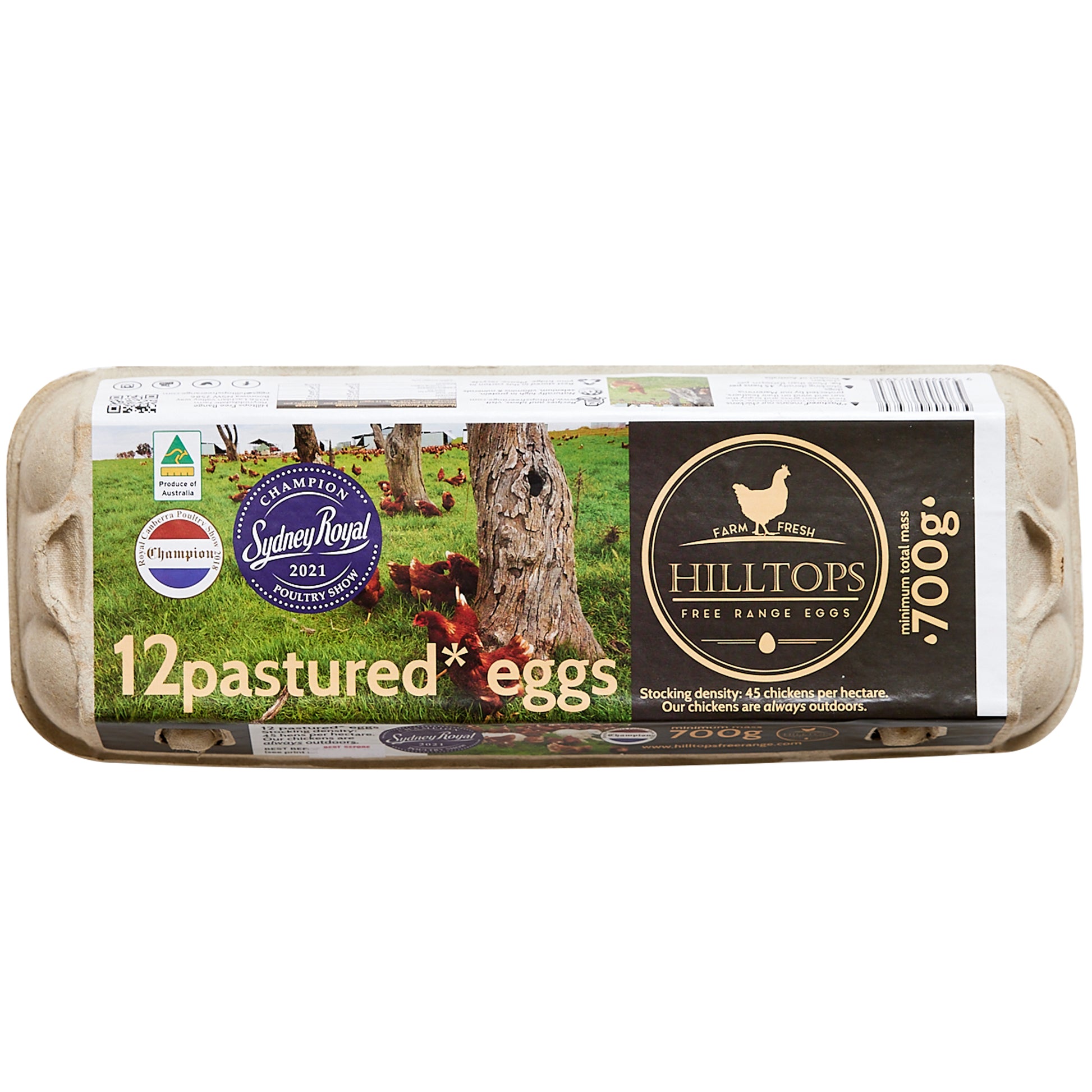 HillTops Eggs Pastured Free Range Eggs x12 700g | Harris Farm Online