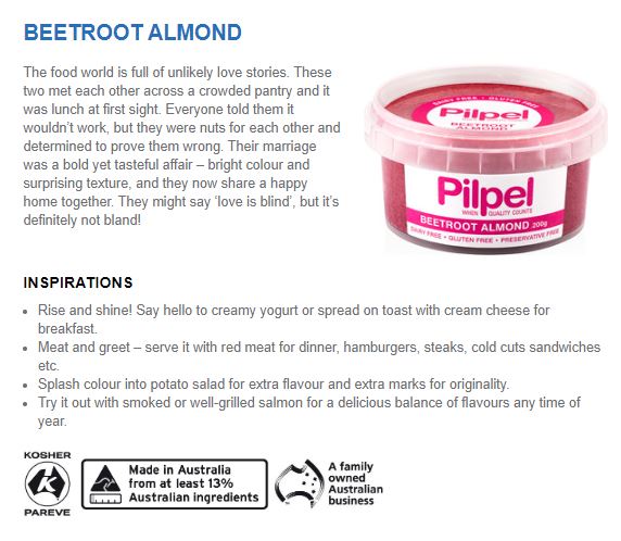 Pilpel Beetroot Almond Dip 200g