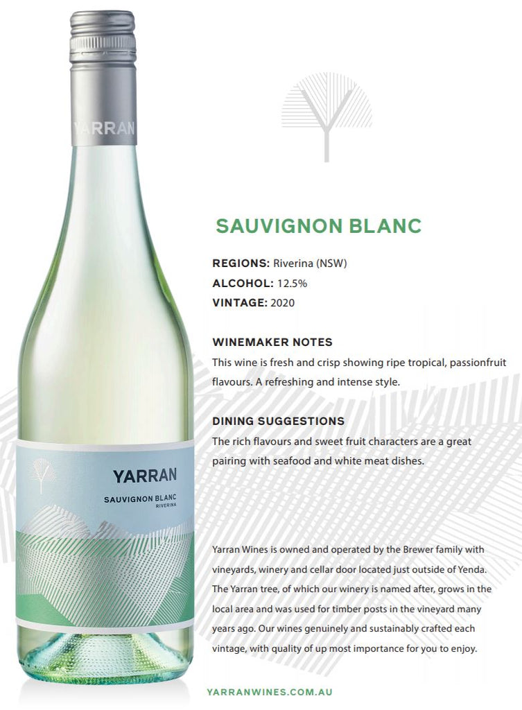 Yarran Sauvignon Blanc Riverina NSW Case 12 x 750ml