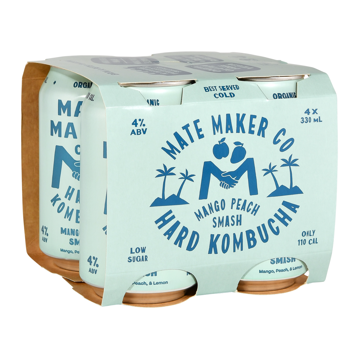 Mate Maker Hard Kombucha Mango Peach 4 x 330ml