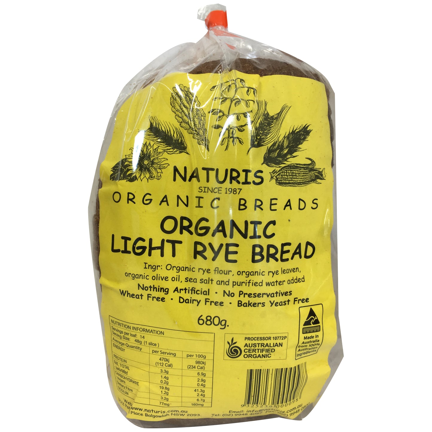 Naturis Organic Breads Light Rye Bread 680g