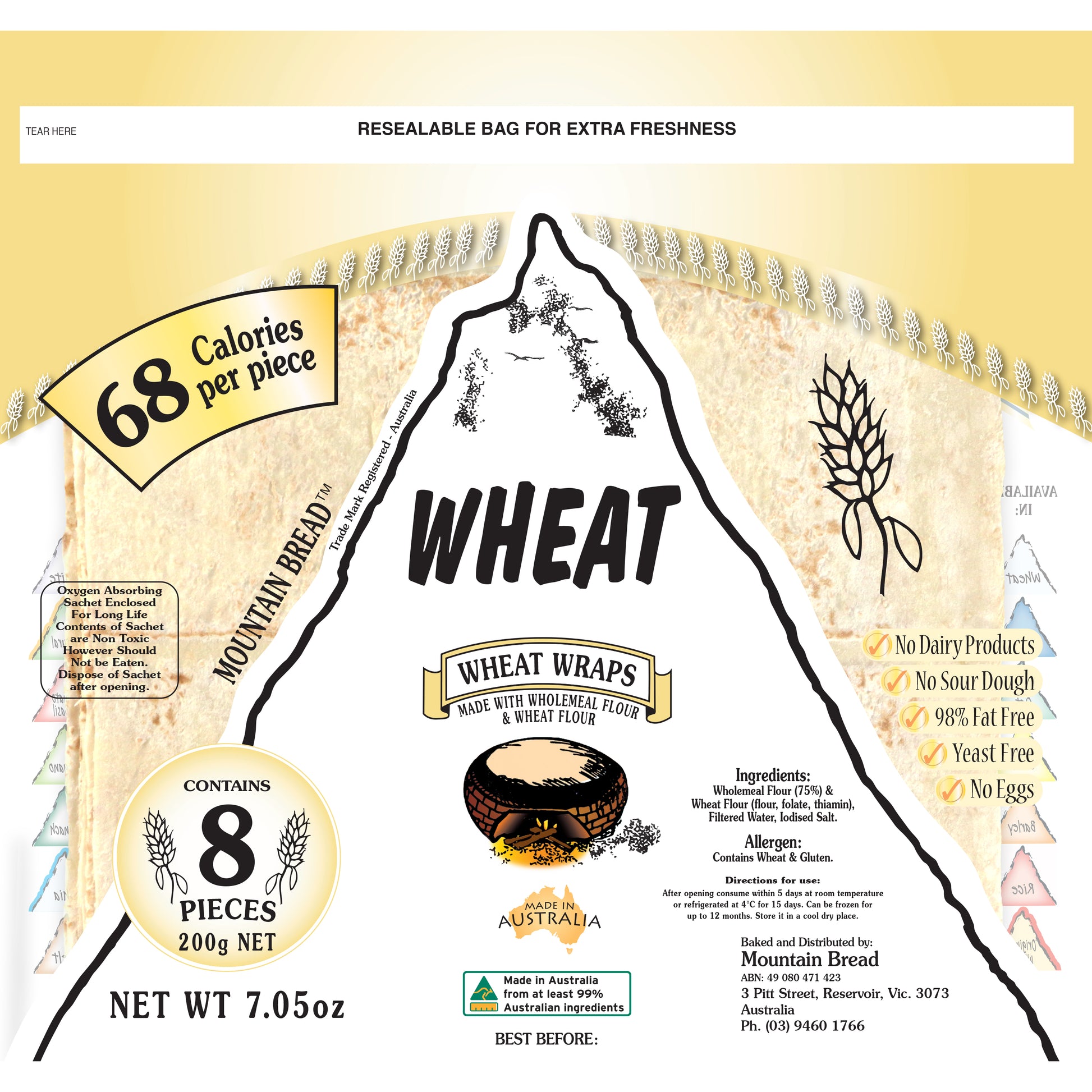 Mountain Bread - Wheat Wraps | Harris Farm Online