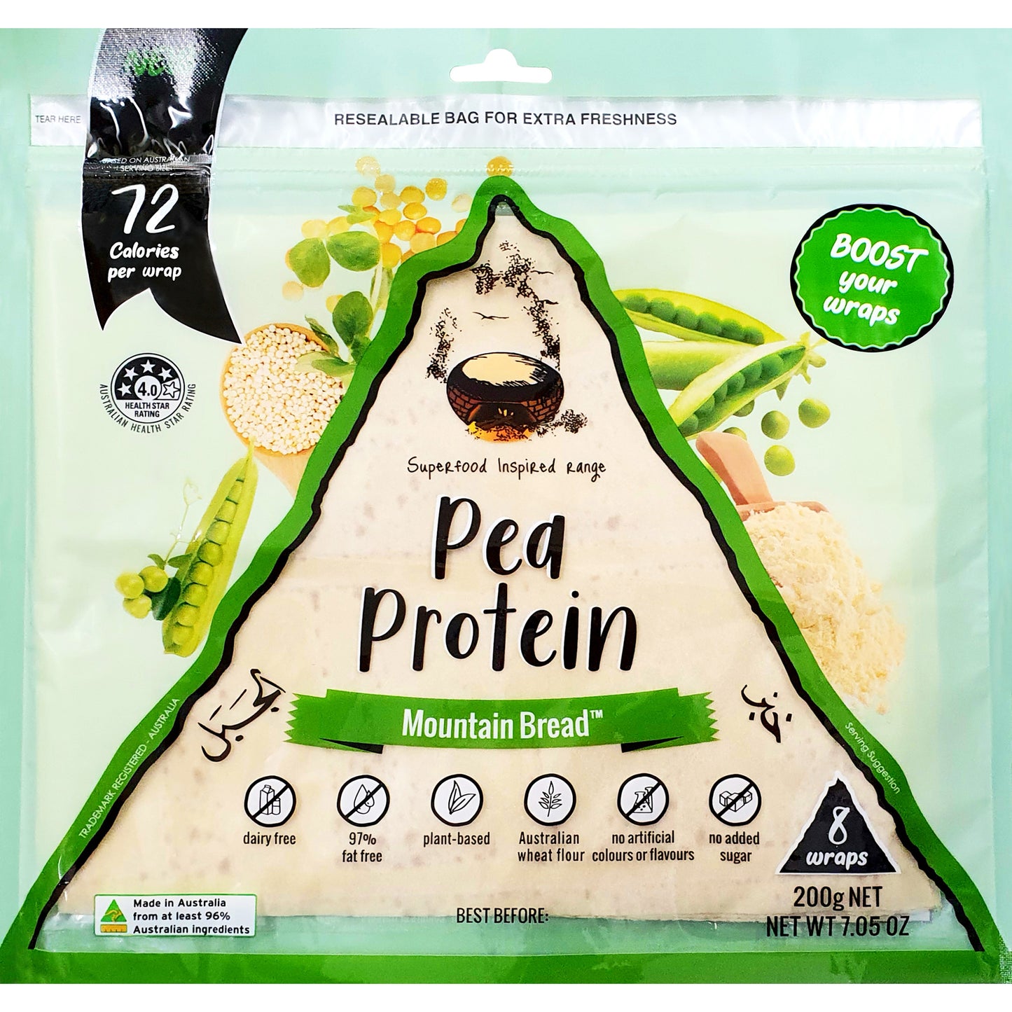 Mountain Bread Pea Protein Wraps | Harris Farm Online