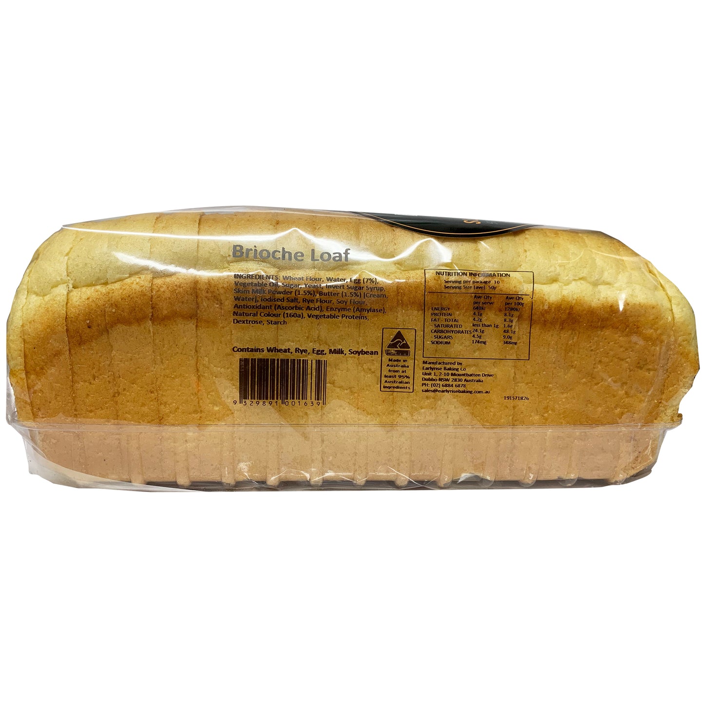 Boundary Road Sliced Brioche Loaf 500g