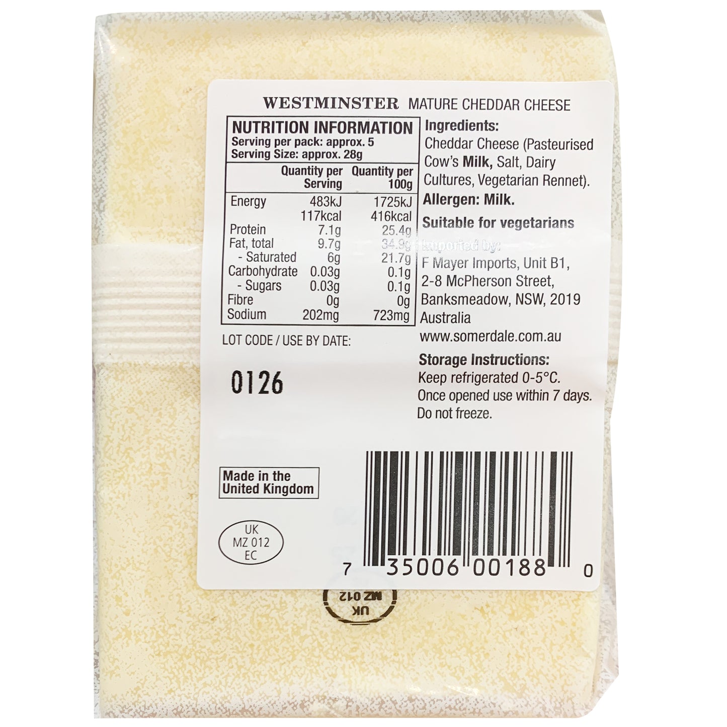 Westminster - Mature Cheddar | Harris Farm Online