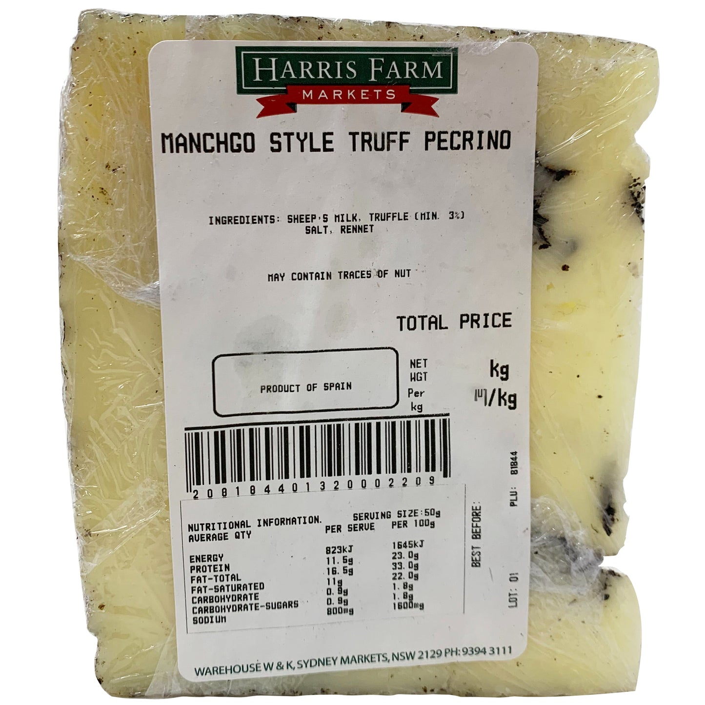 Manchego Style Truffle Pecorino | Harris Farm Online