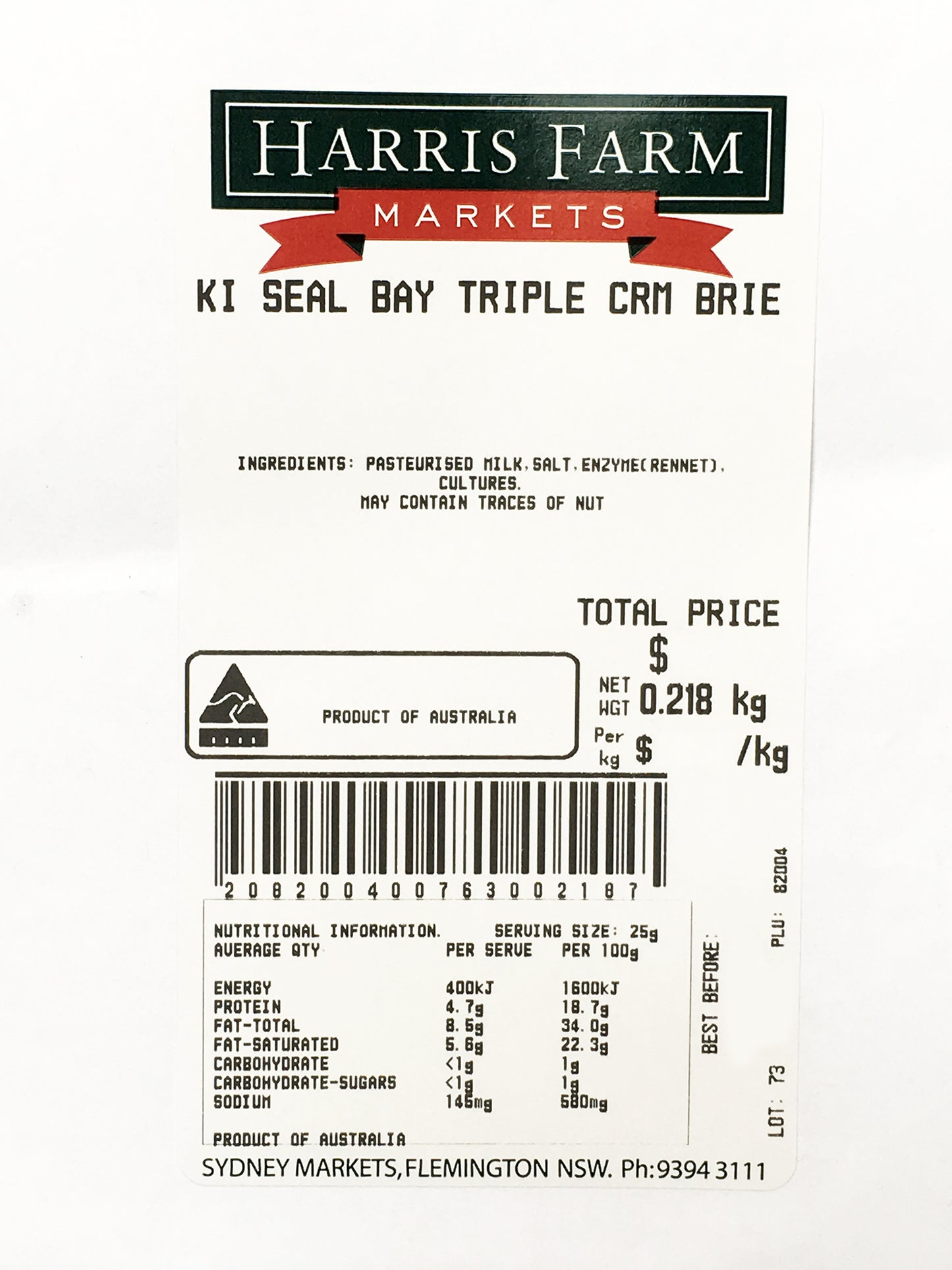 King Island Seal Bay Triple Cream Brie Cheese 150-250g