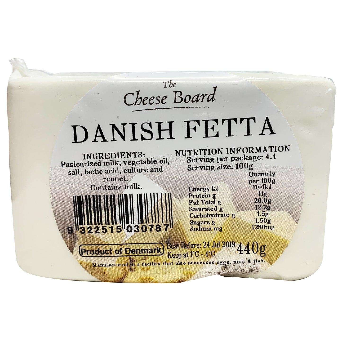 The Cheese Board Danish Fetta Cheese 440g