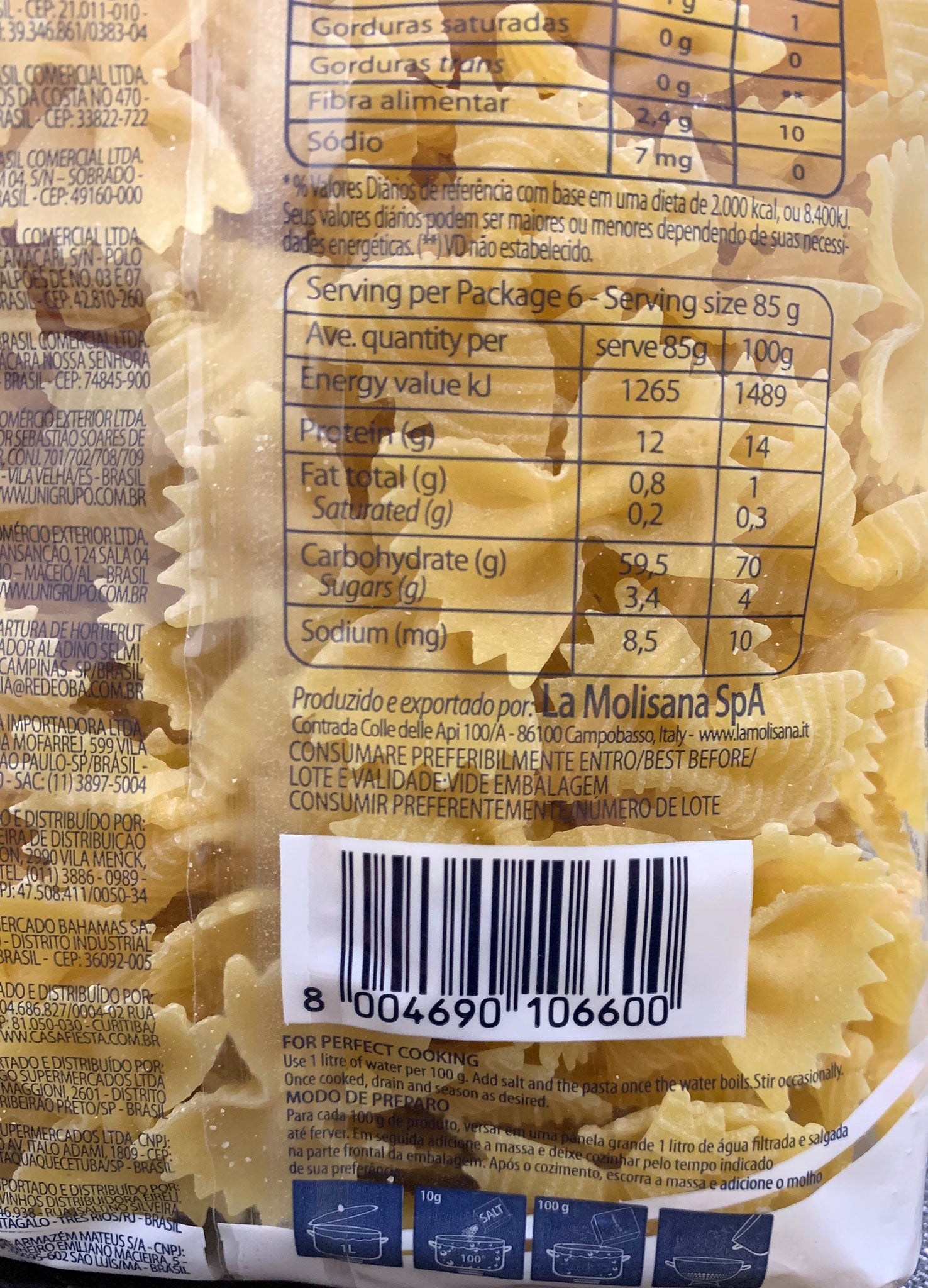 La Molisana Farfalle Rigate No.66 | Harris Farm Online