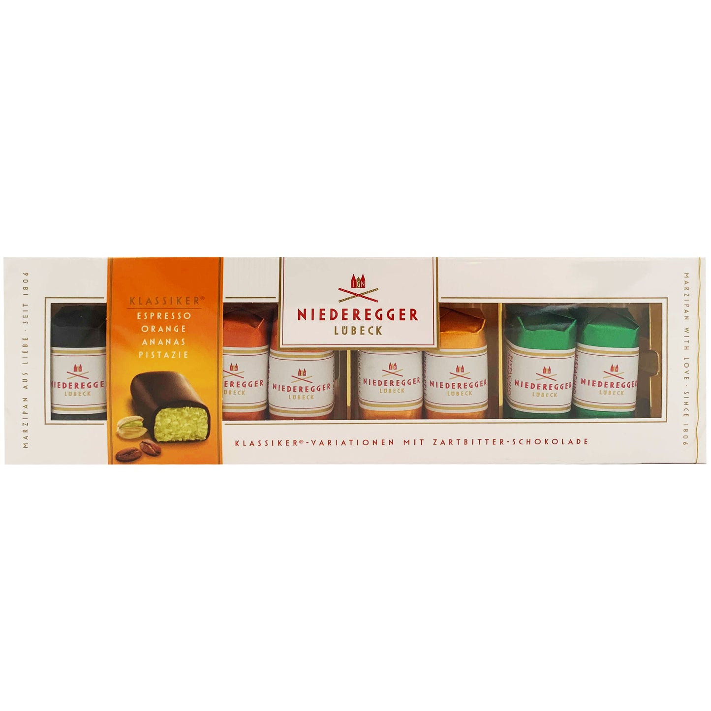 Niederegger Marzipan Classic Variations Dark Chocolate Portions | Harris Farm Online