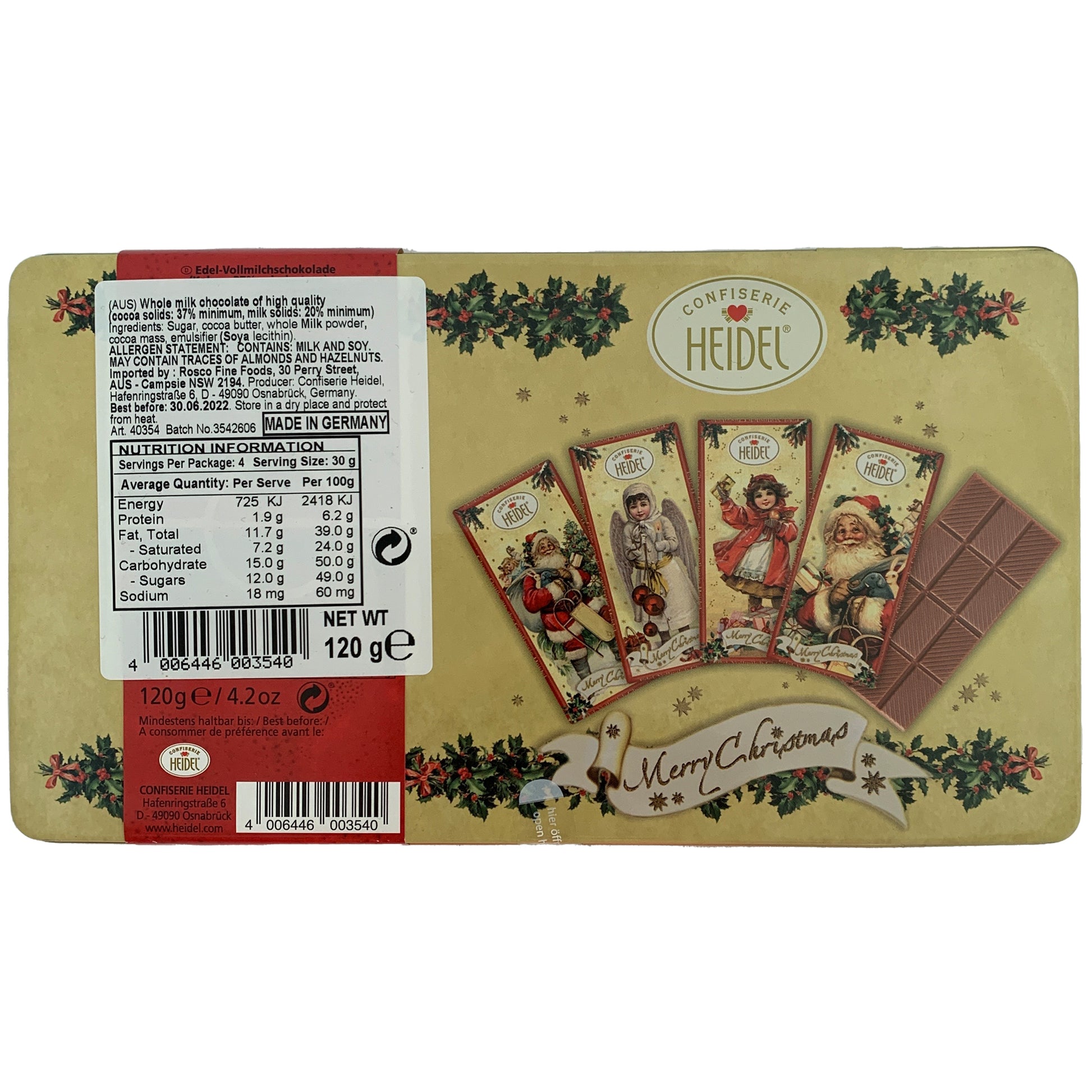 Confiserie Heidel Milk Chocolate Christmas Nostalgia Tin | Harris Farm Online