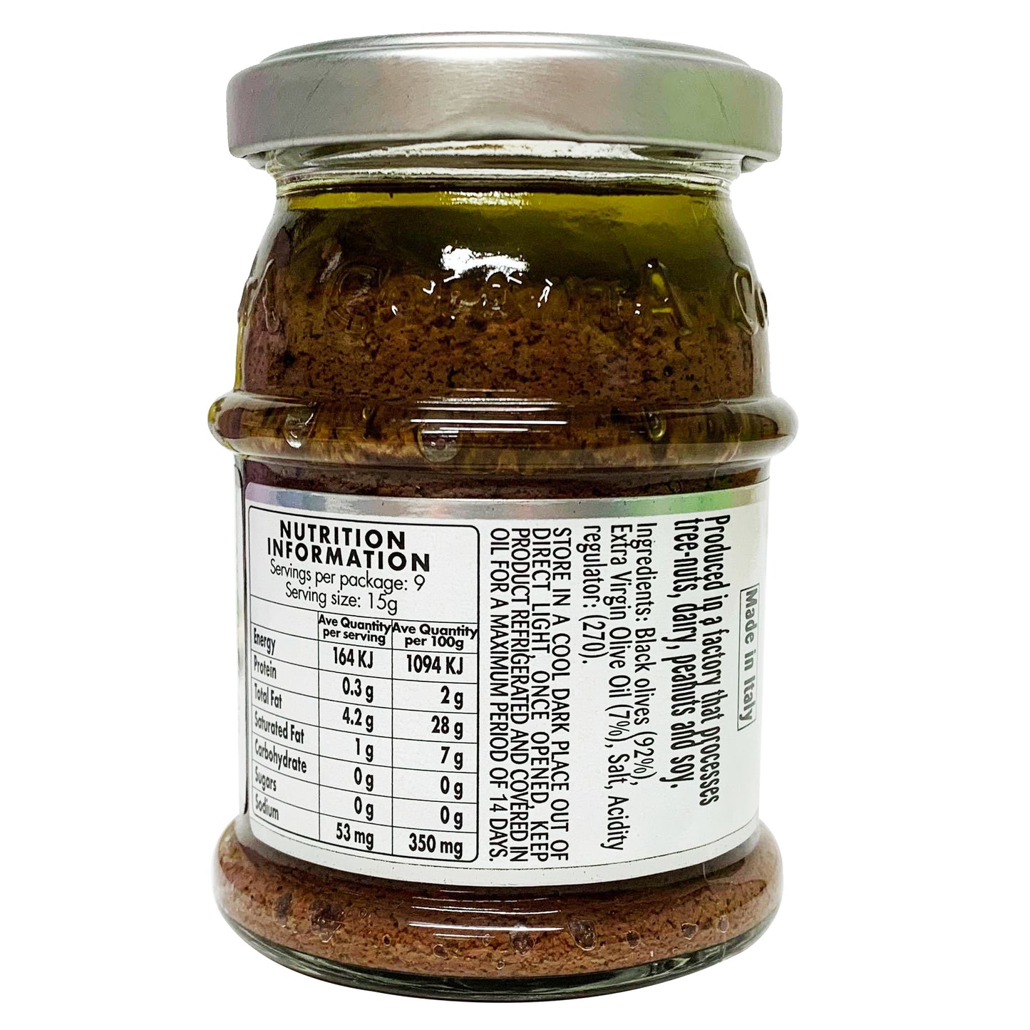 Colavita Black Olive Tapenade In Extra Virgin Olive Oil 135g