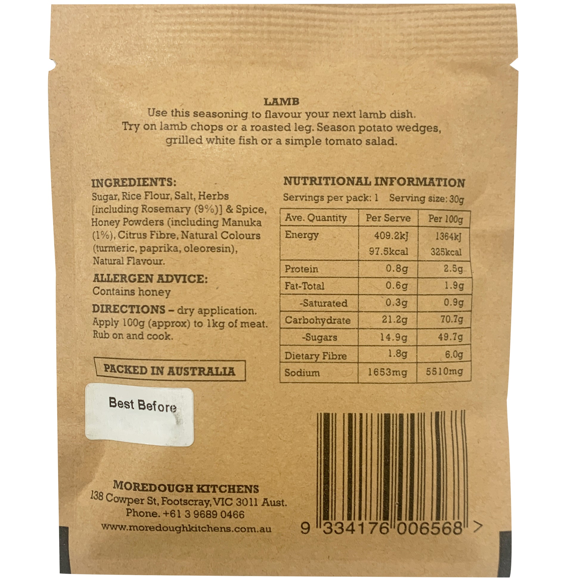 Moredough Kitchens Lamb Seasoning | Harris Farm Online