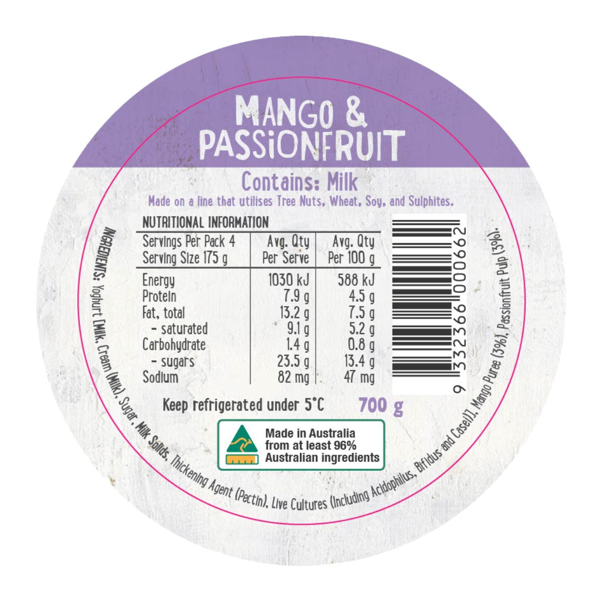 Harris Farm Yoghurt Mango and Passionfruit 700g | Harris Farm Online