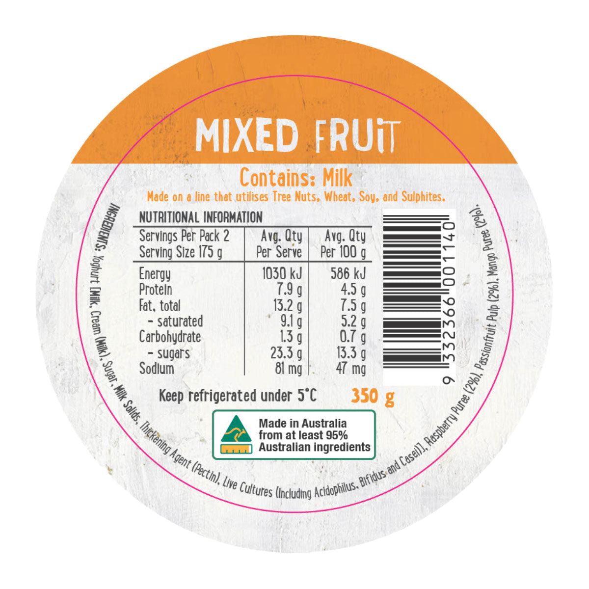 Harris Farm Yoghurt Mixed Fruit 350g | Harris Farm Online