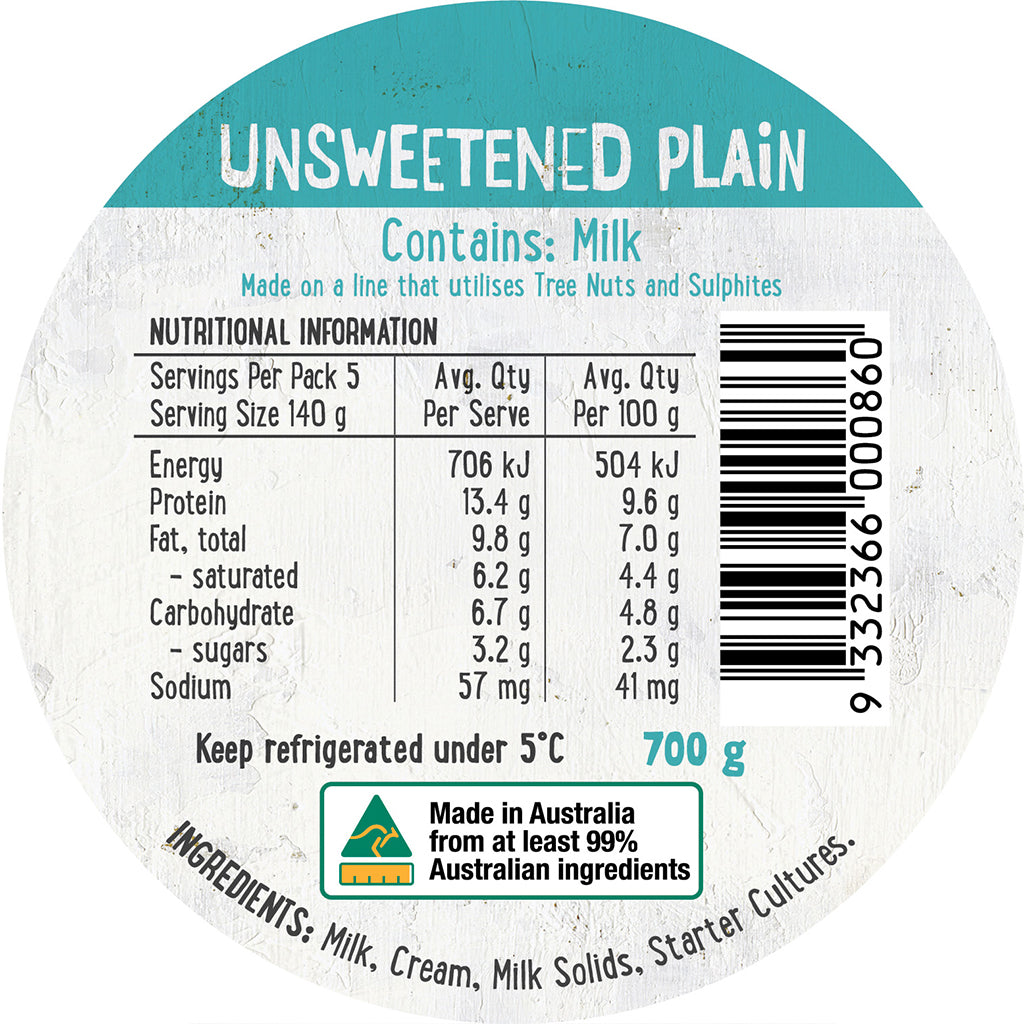 Harris Farm Yoghurt Unsweetened Plain | Harris Farm Online