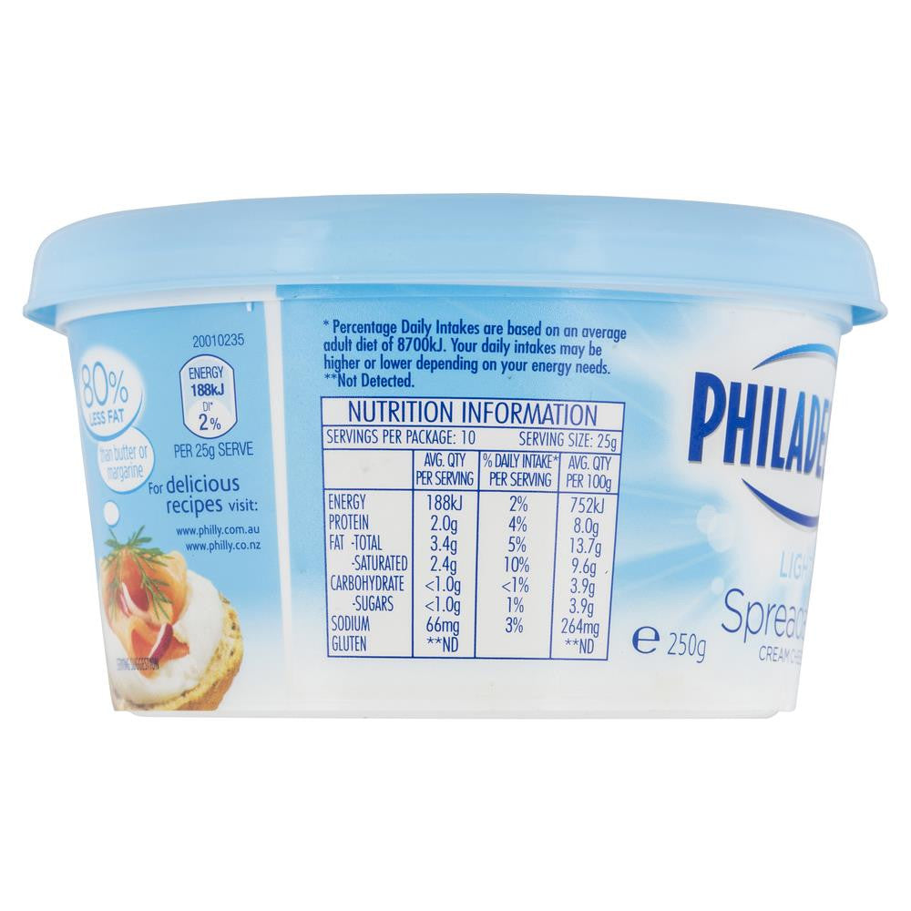 Philadelphia Light Spreadable Cream Cheese 250g , Frdg1-Cheese - HFM, Harris Farm Markets
 - 3