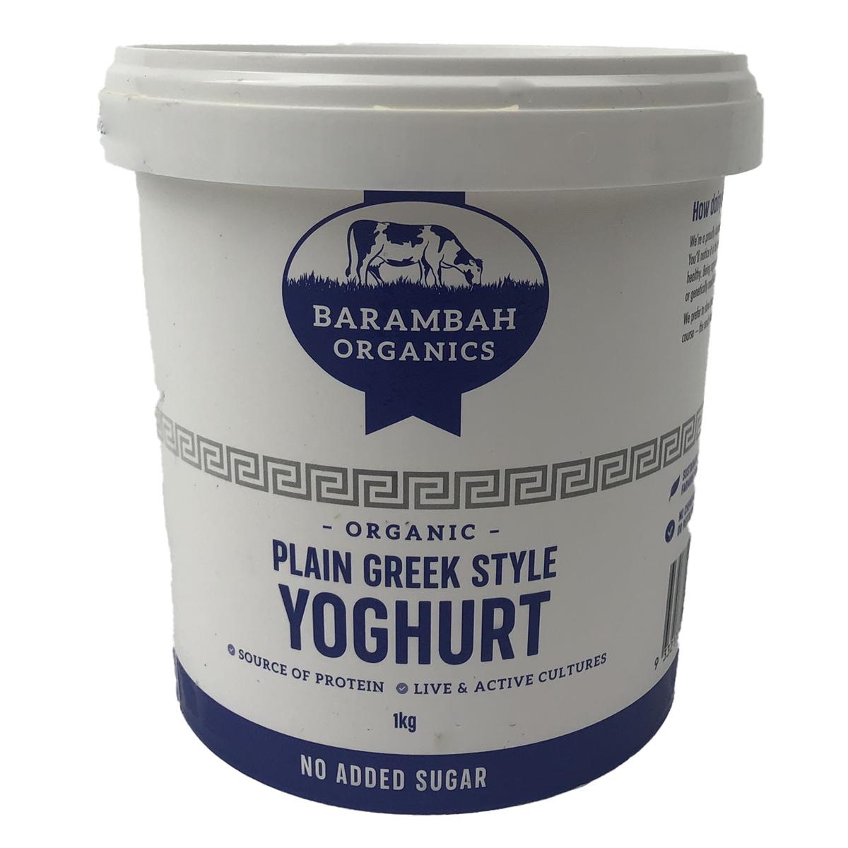 Barambah Organic Plain Greek Style Yoghurt 1kg