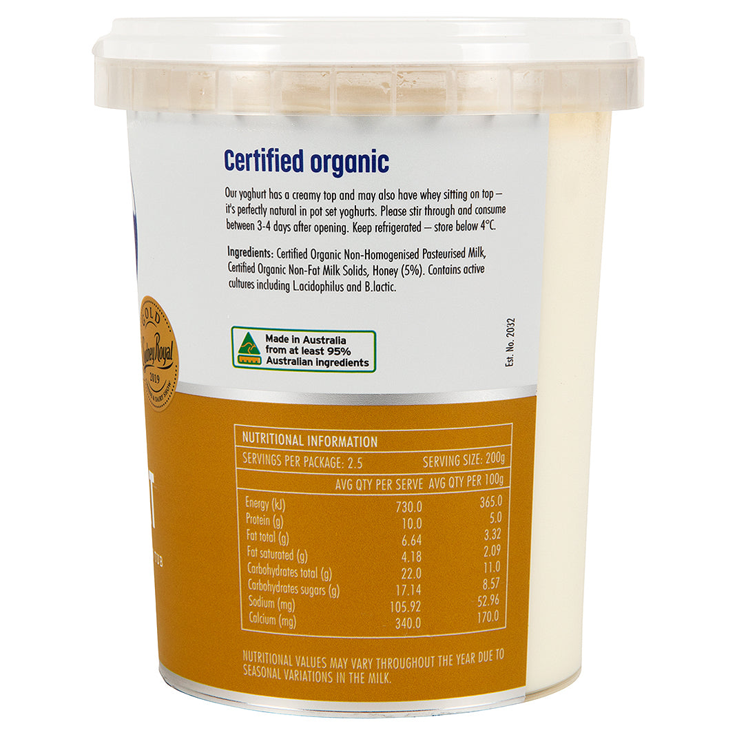 Barambah Organics Bush Honey Yoghurt | Harris Farm Online