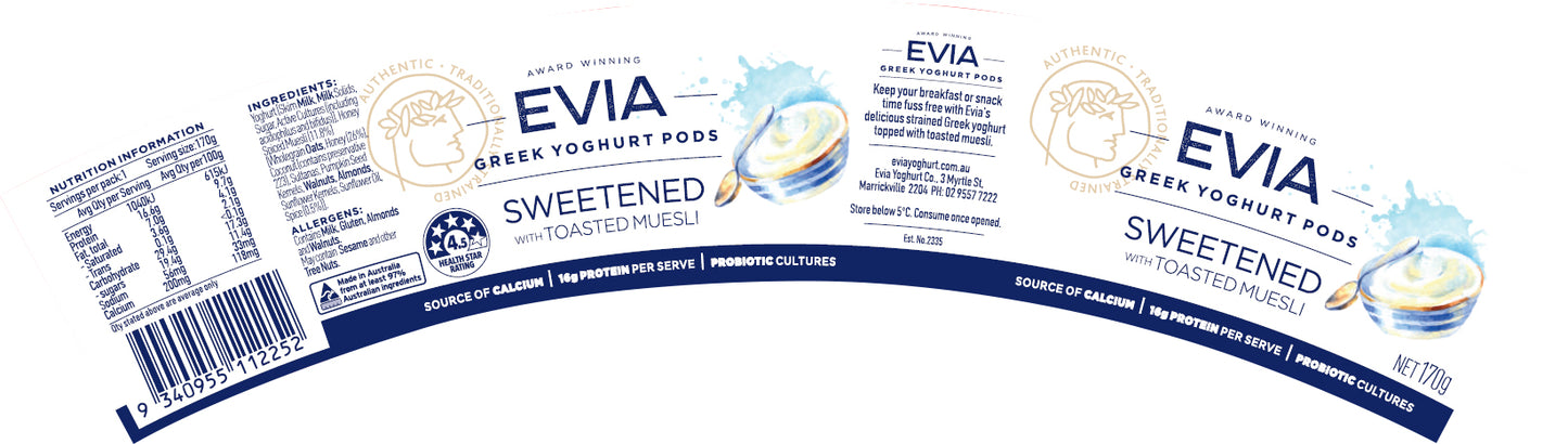 Evia Vanilla with Toasted Muesli Greek Yoghurt Pods | Harris Farm Online